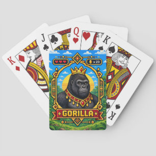 Gorilla Retro 8-Bit Pixel Art Pokerkaarten