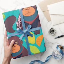 Gorilla Retro Kleurrijk Gepersonaliseerd Patroon