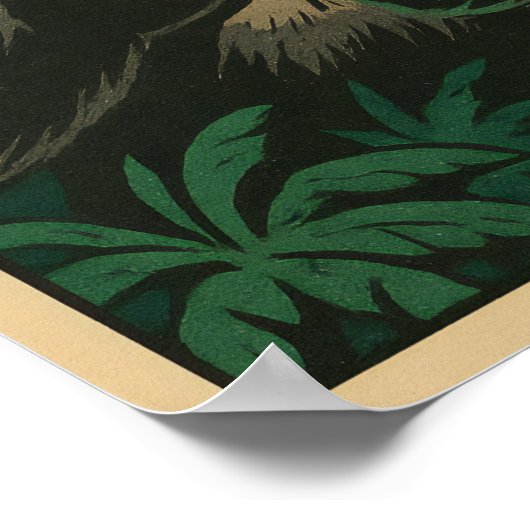 Gorilla Rhythm Oerwoud Comic - Musical Wildlife Poster (Hoek)