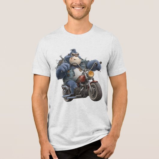 Gorilla Rijder Tri-Blend Shirt (Voorkant)