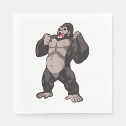 Gorilla Roaring Ape Monkey Servet (Voorkant)