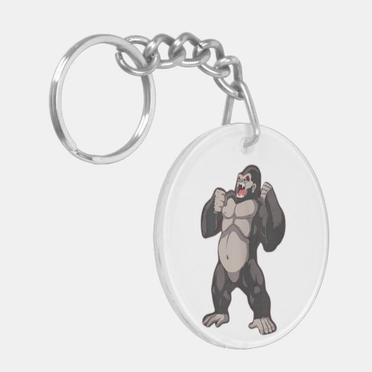 Gorilla Roaring Ape Monkey Sleutelhanger (Voorkant Links)