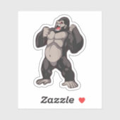 Gorilla Roaring Ape Monkey Sticker (Vel)