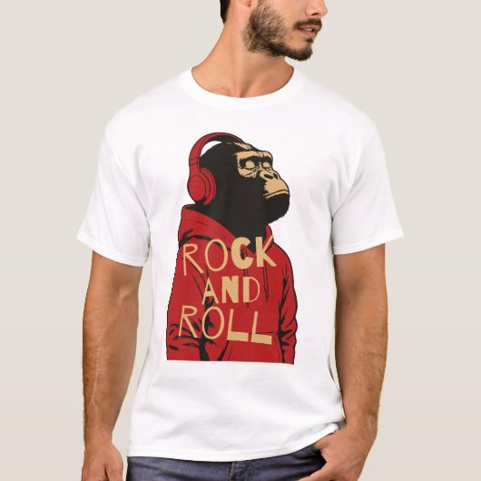 Gorilla Rock And Roll Hoodie T-shirt (Voorkant)
