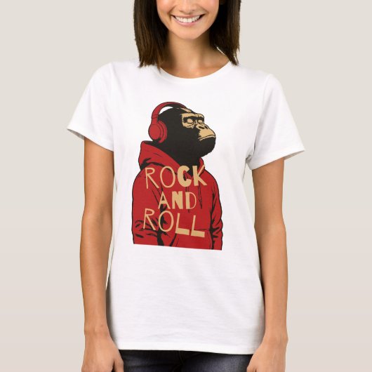 Gorilla Rock And Roll Hoodie T-shirt (Voorkant)