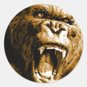 Gorilla Ronde Sticker (Voorkant)