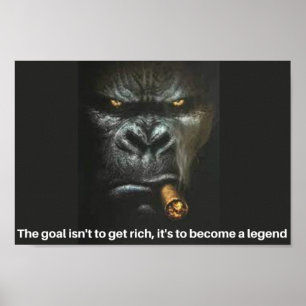 Gorilla rookte een sigaar met een capsule poster