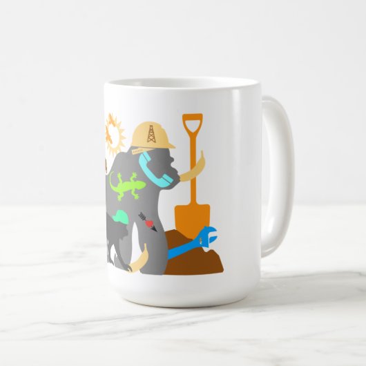 Gorilla’s aan het werk koffiemok (Voorkant rechts)