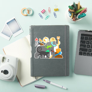 Gorilla’s aan het werk sticker