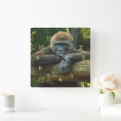 GORILLA S.O.S. BEWAREN ONZE SOORTEN VIERKANTE KLOK (Huis)