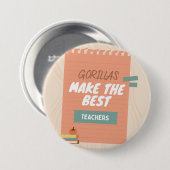 Gorilla’s zijn de beste leraren ronde button 7,6 cm (Voorkant /achterkant)