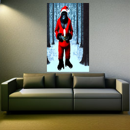 Gorilla Santa Claus | AI Art Poster