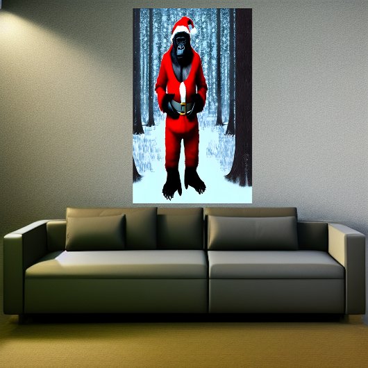 Gorilla Santa Claus | AI Art Poster