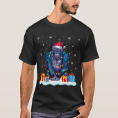 Gorilla Santa Hat Christmas Tree Light Xmas Pajama T-shirt (Voorkant)