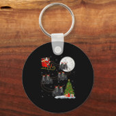 Gorilla Santa Sleigh Flying Funny Magical Christma Sleutelhanger (Voorkant)