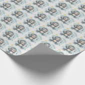 Gorilla Schattige Baby Pastel Waterverf Patroon Cadeaupapier (Hoek)