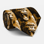 Gorilla schreeuwend Stropdas (Opgerold)