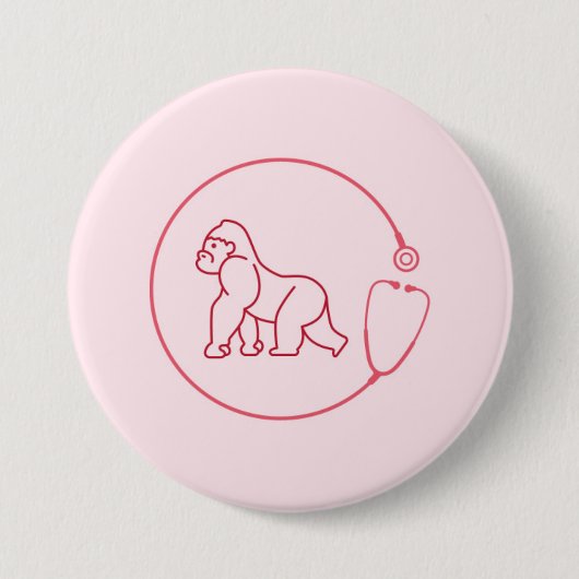 gorilla-sethacope ronde button 7,6 cm (Voorkant)