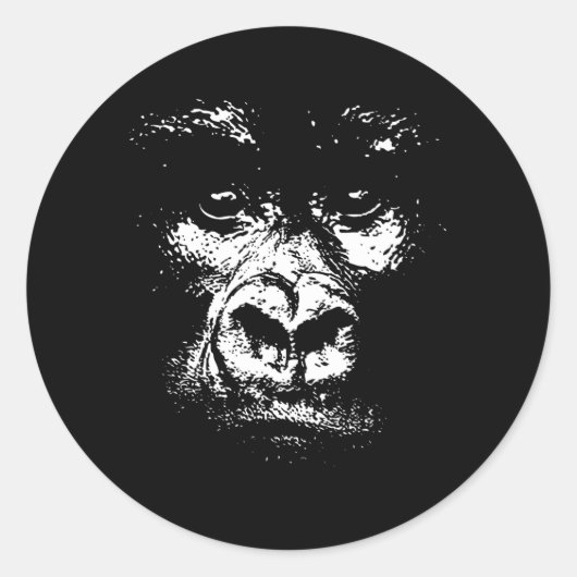 Gorilla Shadows Ronde Sticker (Voorkant)