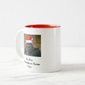 Gorilla Shenanigans: Kerststijl Tweekleurige Koffiemok (Voorkant links)