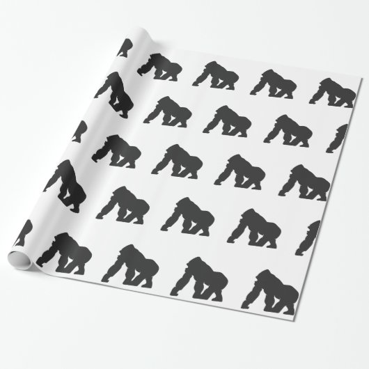 Gorilla silhouette cadeaupapier (Uitgerold)