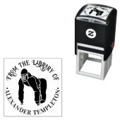 Gorilla Silhouette "Uit de bibliotheek van" Boekna Zelfinktende Stempel (In situ)