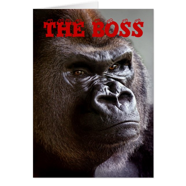 Gorilla Silverback The Boss Bosses Day Card (Voorkant)