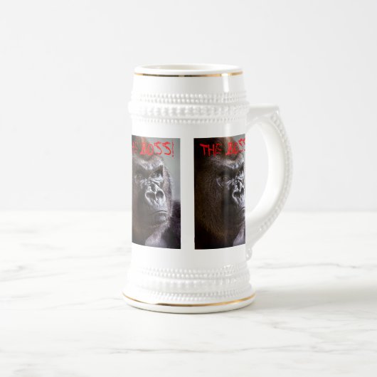 Gorilla Silverback The Boss King Sized Stein Bierpul (Voorkant rechts)
