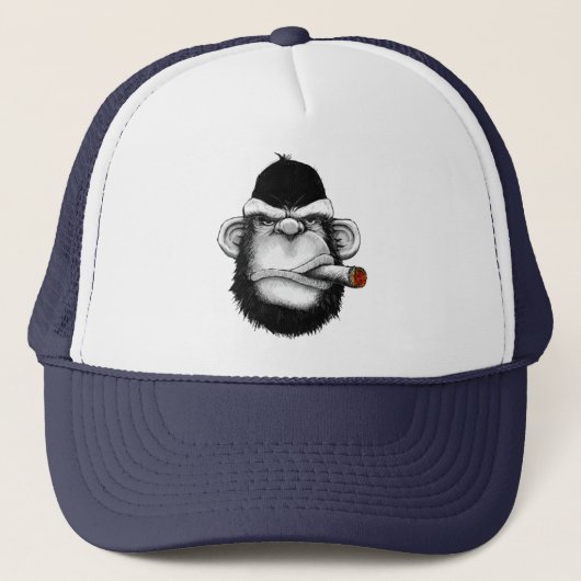 Gorilla Smoking Cigar Trucker Pet (Voorkant)