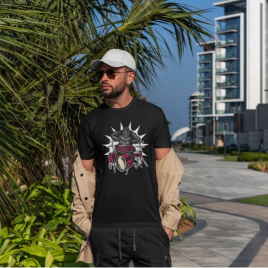 Gorilla Speelt Drums Muziek T-shirt