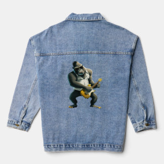 Gorilla Spelen Elektrische Gitaar Dier Monkey Gu Denim Jacket