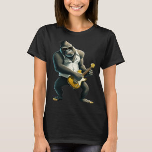 Gorilla Spelen Elektrische Gitaar Dier Monkey Gu T-shirt