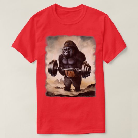 Gorilla Spiertraining Gewichtstoename T-shirt (Design voorkant)