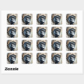 Gorilla Splatter Art Waterverf Portret Pose Vierkante Sticker (Vel)