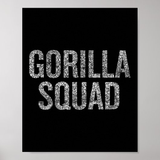 Gorilla Squad Grappig Dierenvriend Humor Poster (Voorkant)