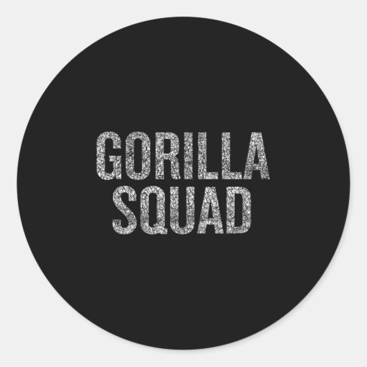 Gorilla Squad Grappig Dierenvriend Humor Ronde Sticker (Voorkant)