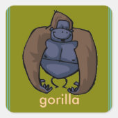 gorilla-sticker vierkante sticker (Voorkant)