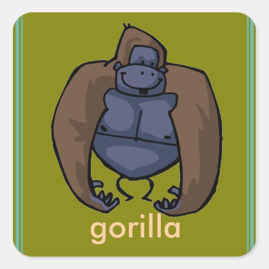 gorilla-sticker vierkante sticker (Voorkant)