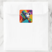 gorilla stijl vierkante sticker (Tas)