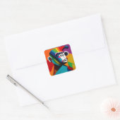 gorilla stijl vierkante sticker (Envelop)
