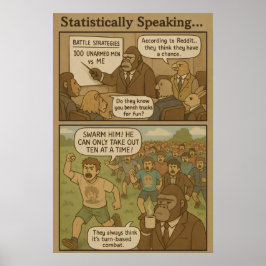 Gorilla Strategie Strip - 100 Ontwapende Mannen vs Poster