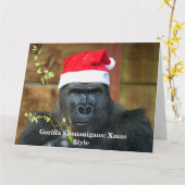 Gorilla Streken: Kerststijl Kaart (Gele Bloem)