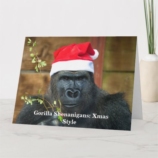 Gorilla Streken: Kerststijl Kaart (Voorkant)
