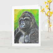 Gorilla studie Verjaardag Kaart (Gele Bloem)