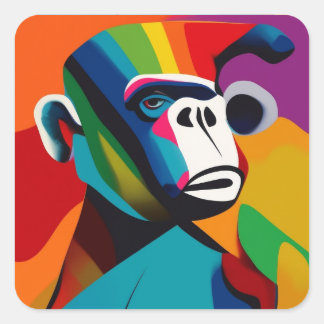 gorilla style vierkante sticker