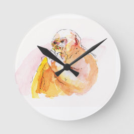 Gorilla sucking fingers Clock 指しゃぶりのゴリラ時計 Ronde Klok