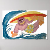 Gorilla Surfer Poster (Voorkant)