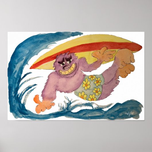 Gorilla Surfer Poster (Voorkant)