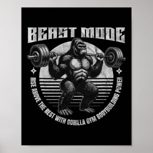 Gorilla tilt Hanteer - Fitness Poster