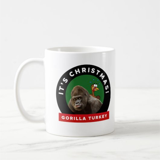 Gorilla Turkey Kerstmis Dinner Pun Koffiemok (Links)